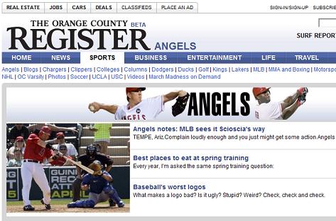 The Orange County Register エンゼルス欄