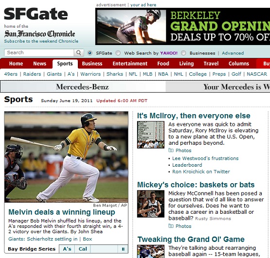 SFGate スポーツ欄