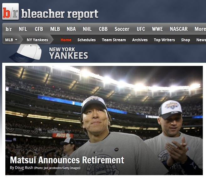 Bleacher Report ヤンキース欄